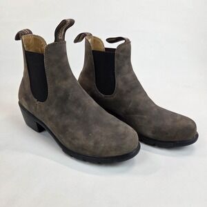Blundstone Womens Series 1677 High Heeled Rustic Brown Chelsea Boots sz US 9